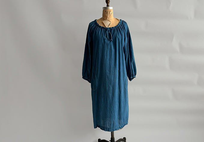 Indigo Peasant Dress – Auntie Oti