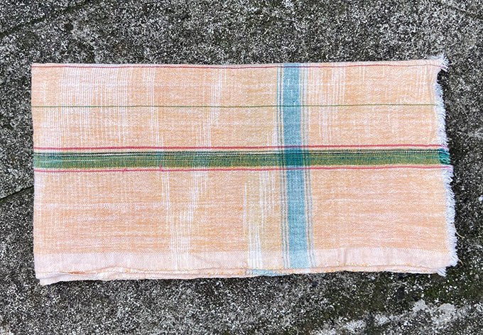 Auntie Oti brown natural dye check kitchen towels